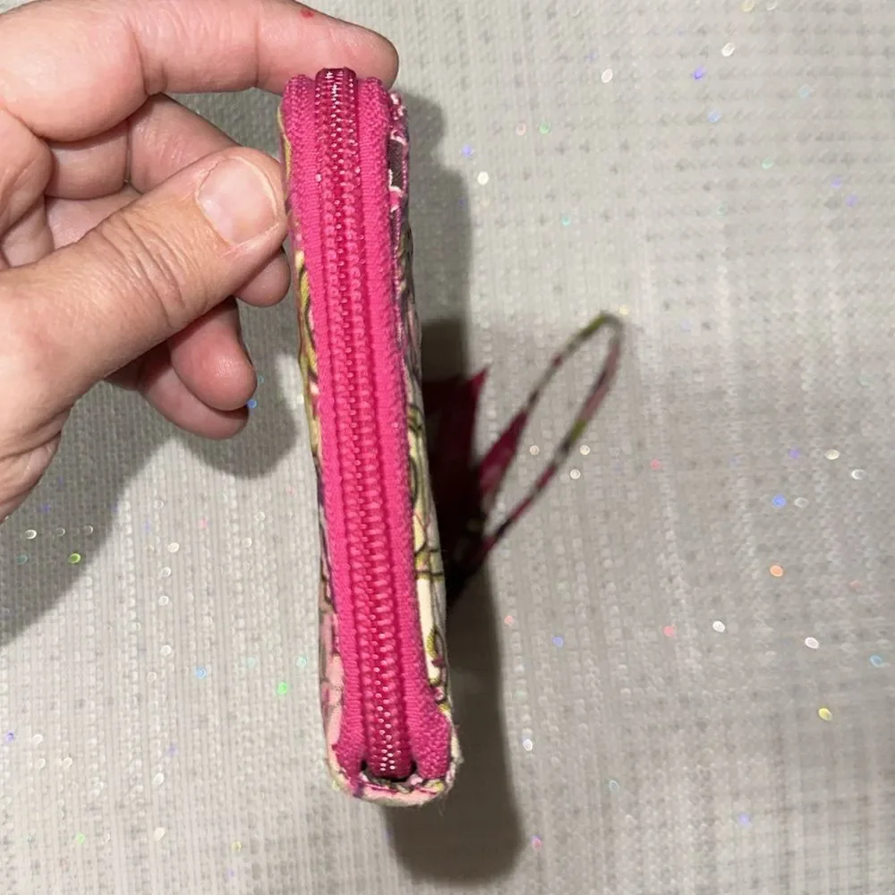 Vera Bradley Fuchsia Green Purple Paisley Wristlet Wallet - Picture 5 of 12